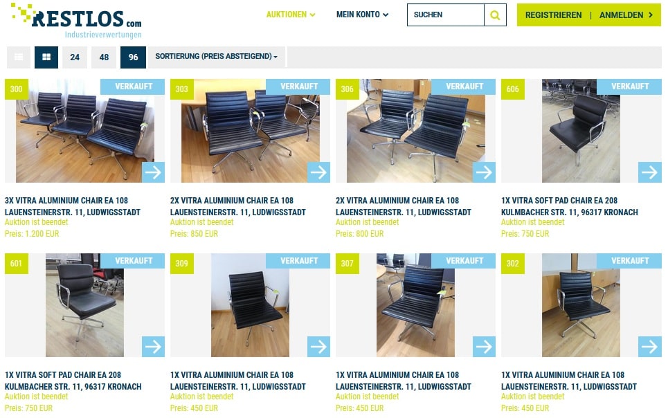 VITRA Bürostühle gebraucht kaufen RESTLOS Auktion Versteigerung - Nürnberg - Bayern